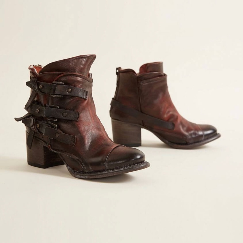 Freebird by Steven Circe Rust Leather Ankle Boots - Picture 2 of 8